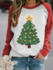 Christmas Tree Print Sweatshirt