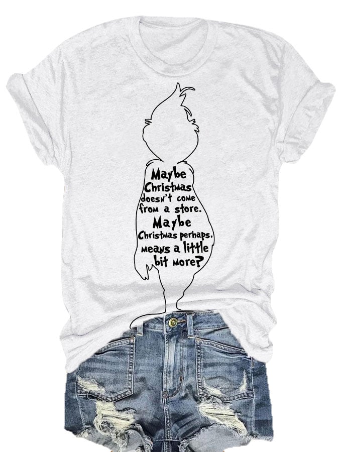 Christmas Green Monster Print T-shirt