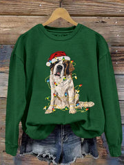 Christmas Dog Mom Print Sweatshirt