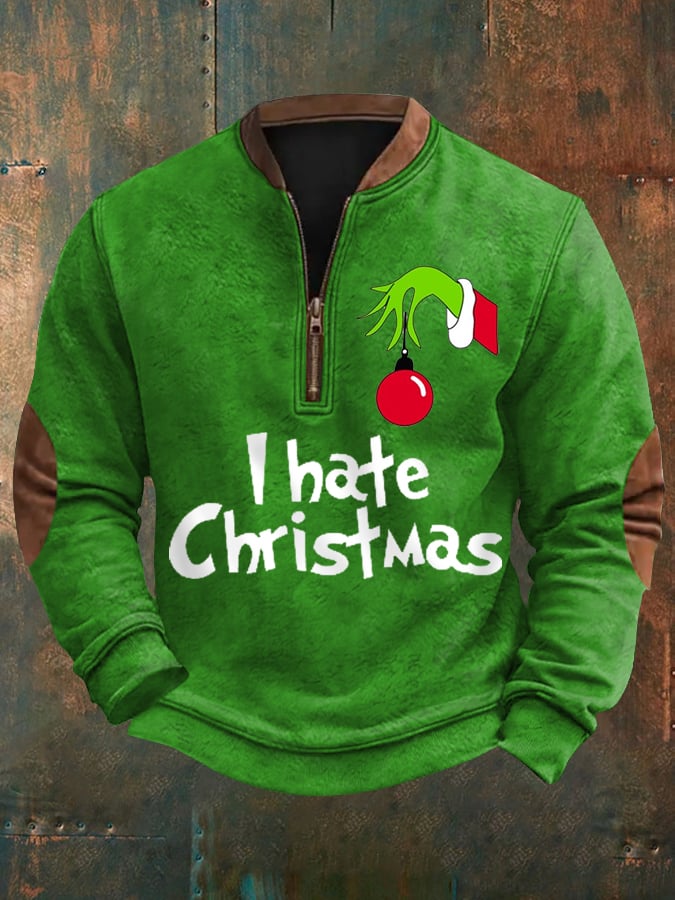 Funny Classic Christmas Character I Hate Christmas Casual Pullover
