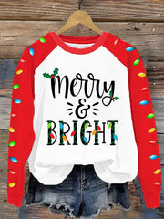 Christmas Merry & Bright Lantern Print Sweatshirt