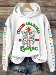 Feeling Christmas In The Bones Dead Inside But It's Christmas Print Casual Hoodie