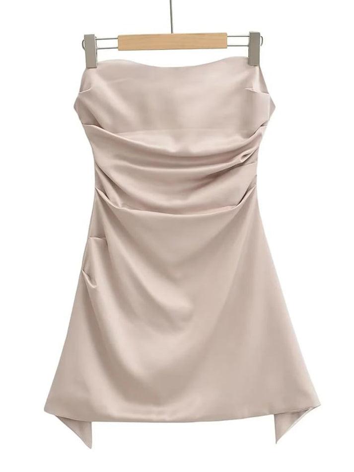 Strapless Satin Mini A-Line Dress