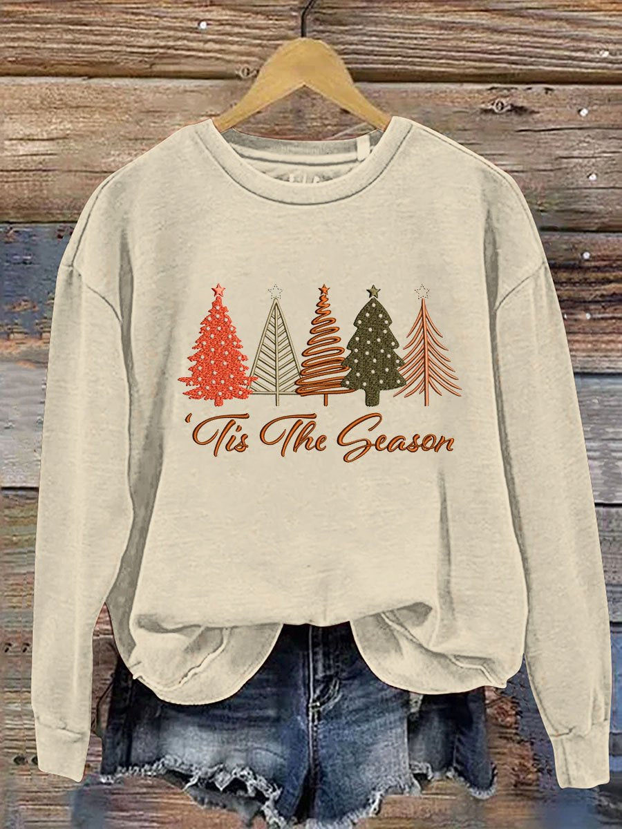 Christmas Tree Art Print Casual  Sweatshirt