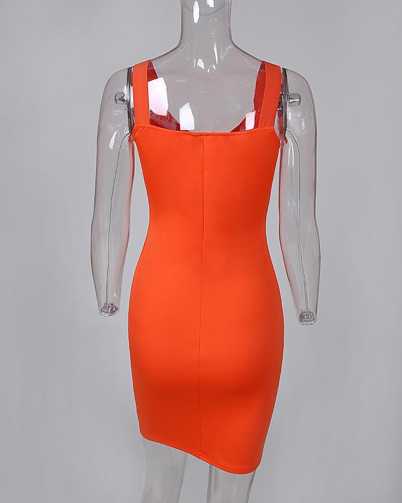 Thick Strap Plain Bodycon Dress