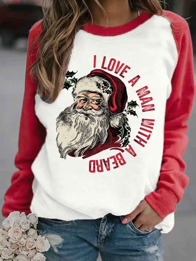 Merry Christmas Print Casual Sweatshirt
