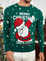 Christmas Pattern Color Block Sweater