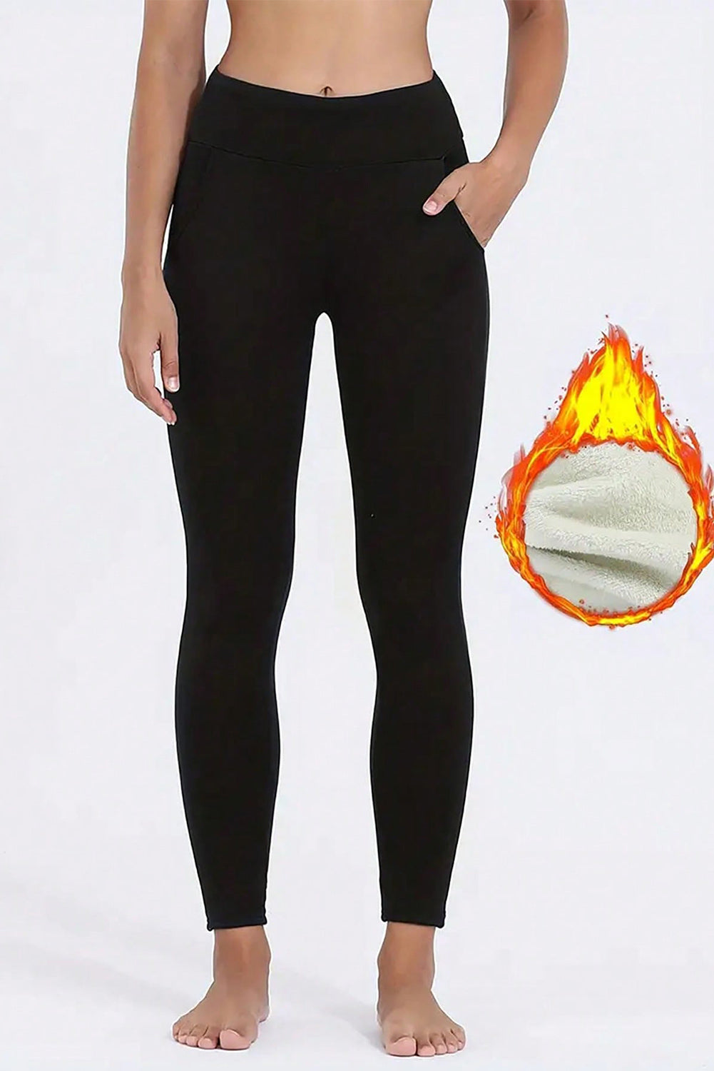 Fleece Lined Pocketed Thermal Leggings