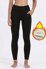 Fleece Lined Pocketed Thermal Leggings