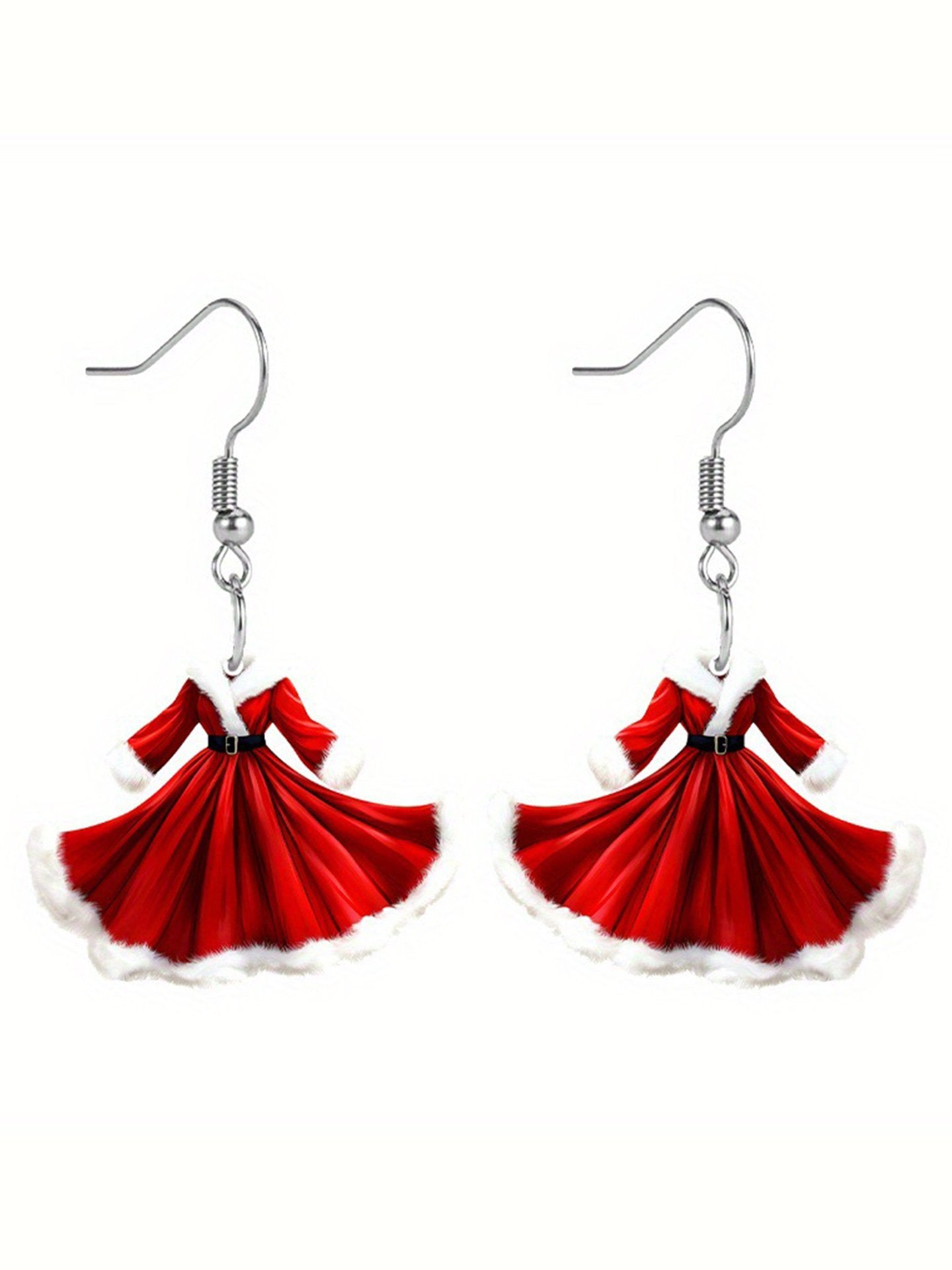 Christmas Princess Dress Acrylic Earrings