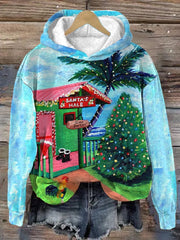 Hawaiian Christmas Print Hoodie