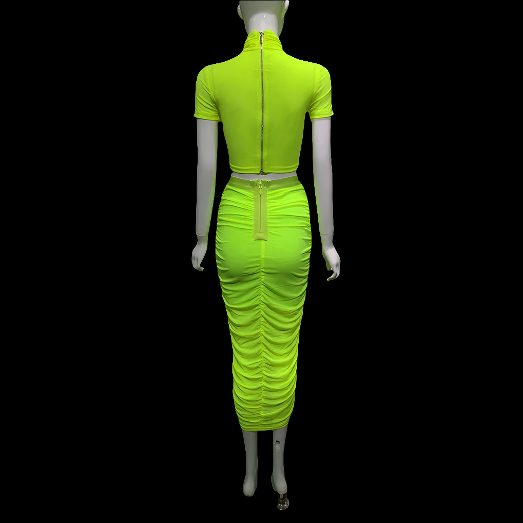 Symone Pleated Bandage Skirt Set