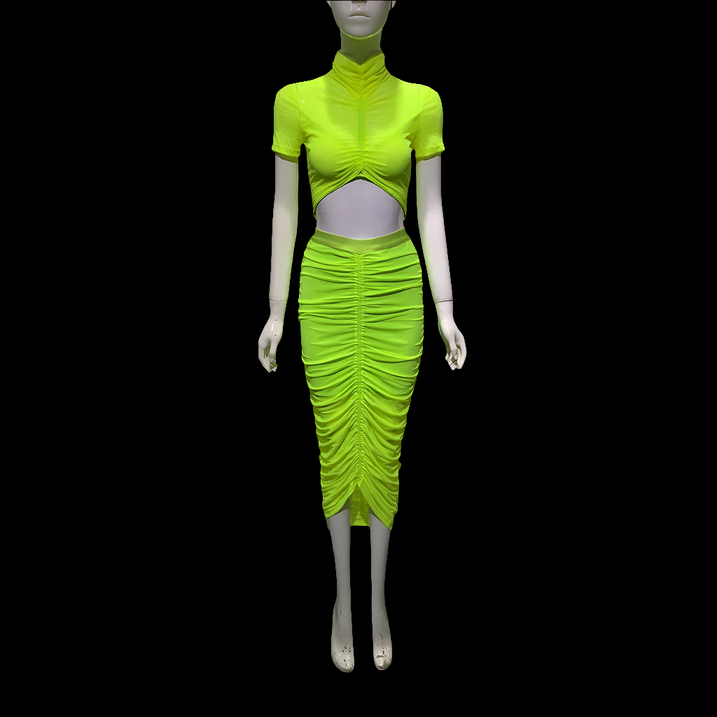 Symone Pleated Bandage Skirt Set