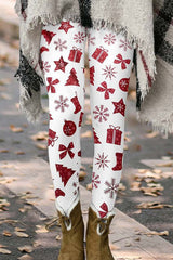 Christmas Snowflake Pattern Sheath Casual Leggings