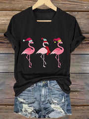 Christmas Flamingo Long Sleeve T-Shirt