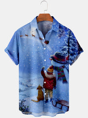 Christmas element large short sleeve shirt