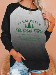 FARM FRESH Christmas trees Print Sweatshirt