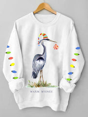 great blue heron Christmas sweatshirt