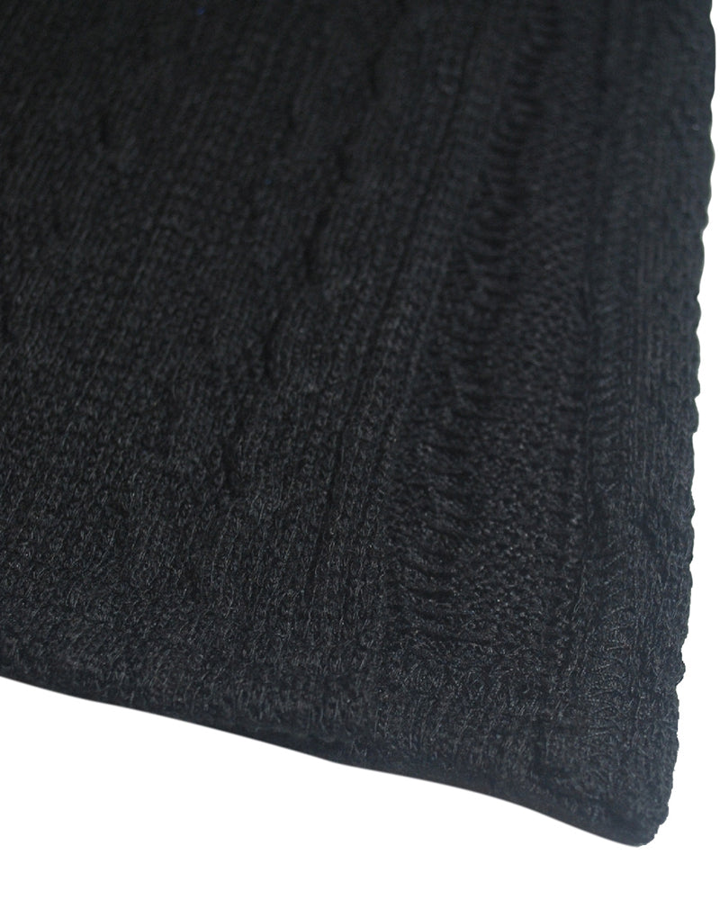 Solid Cable Knit Split Side Backless Halter Mini Dress