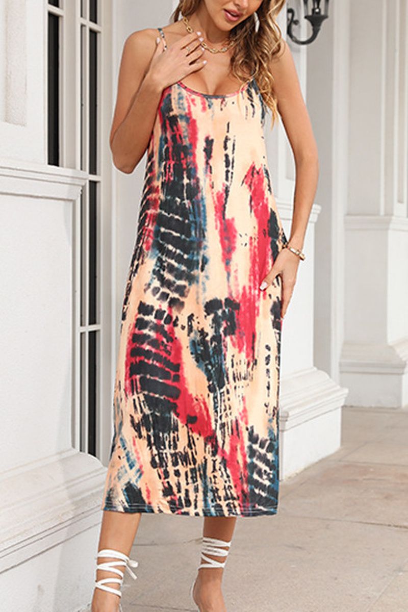 All Over Print Midi Cami Dress