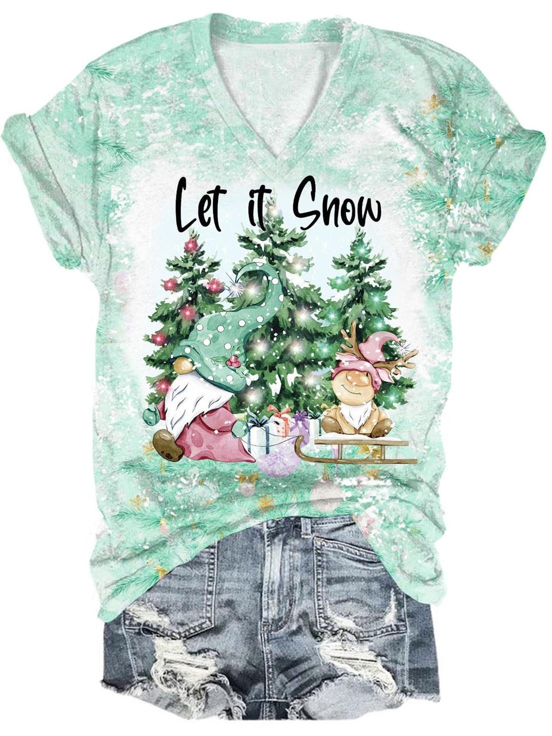 Christmas Let It Snow Print T-Shirt