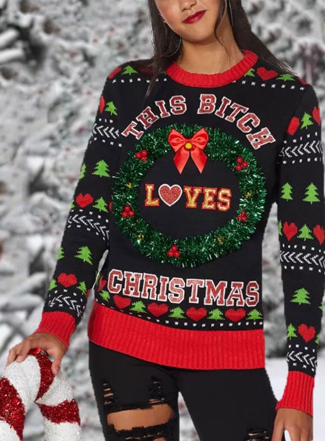 This Bitch Loves Christmas Knit Sweater