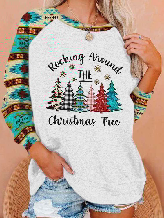 Rocking Around The Christmas Tree Print Sweatshirt