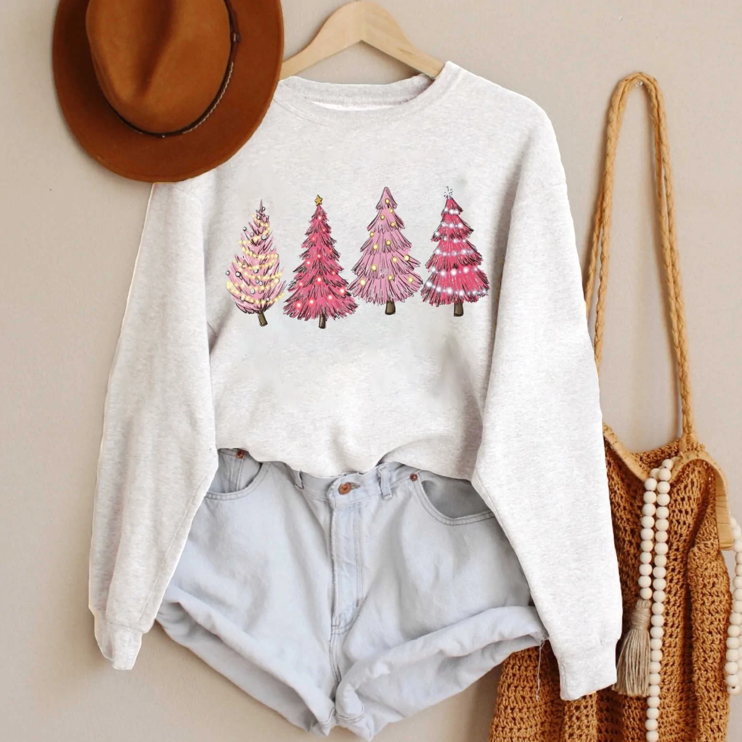 Pink Christmas Tree Sweatshirt