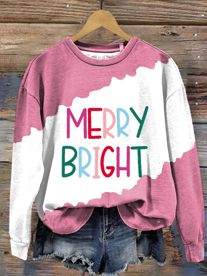Merry Bright Print Casual Sweater