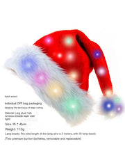 Santa Hat: Christmas Hat Adult - Santa Hat For Women And Men - Led Santa Hat