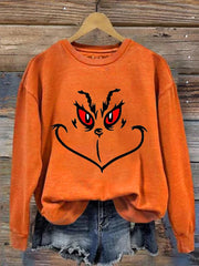 Christmas Cartoon Print Casual Sweatshirt