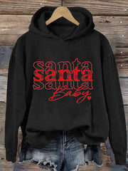 Women's Santa Baby Christmas Printed Hoodie