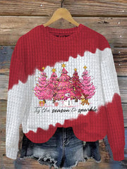 tis the season to sparkle Christmas tree waffle sweatshirt