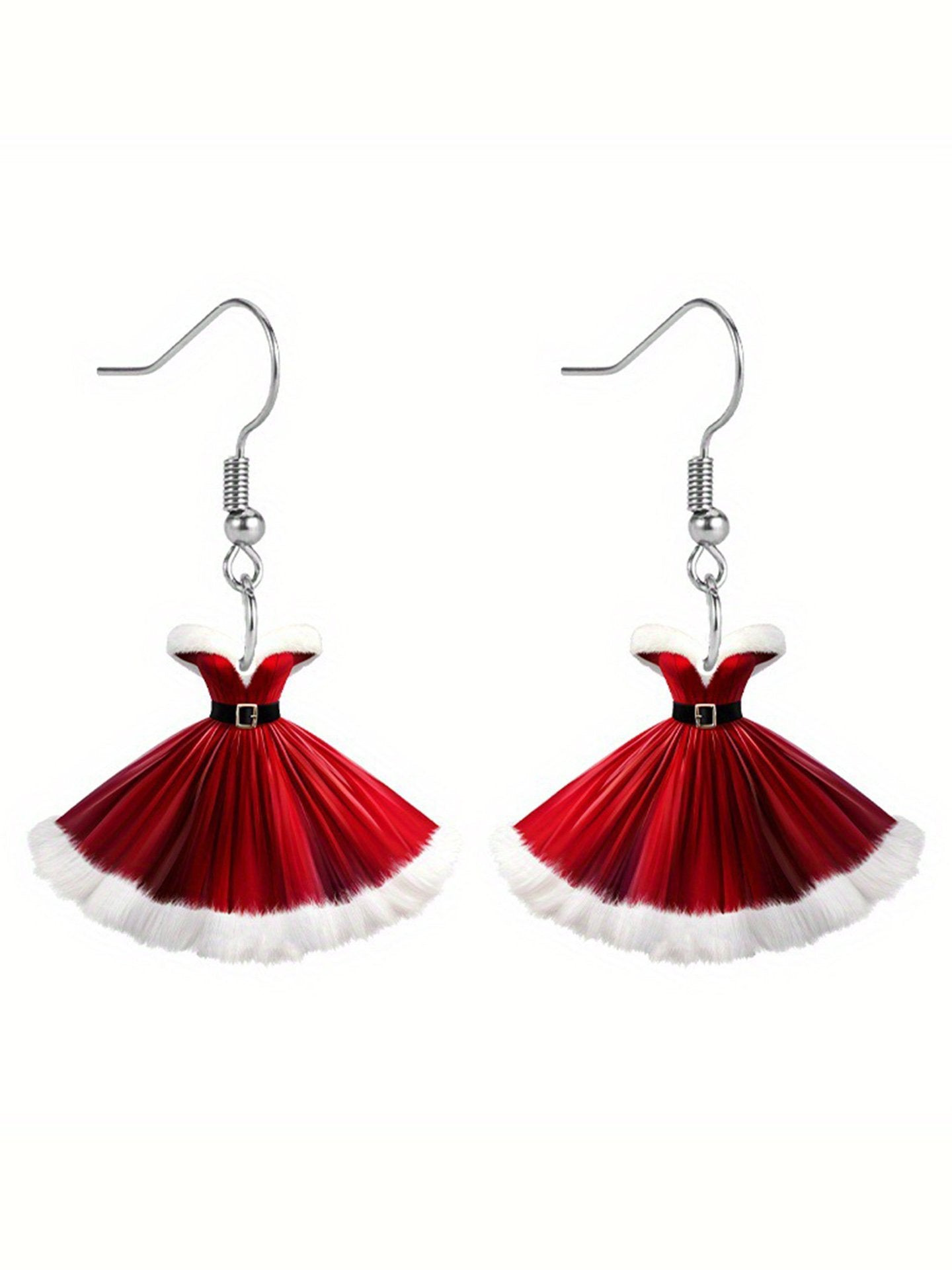 Christmas Princess Dress Acrylic Earrings