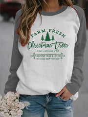 FARM FRESH Christmas trees Print Sweatshirt