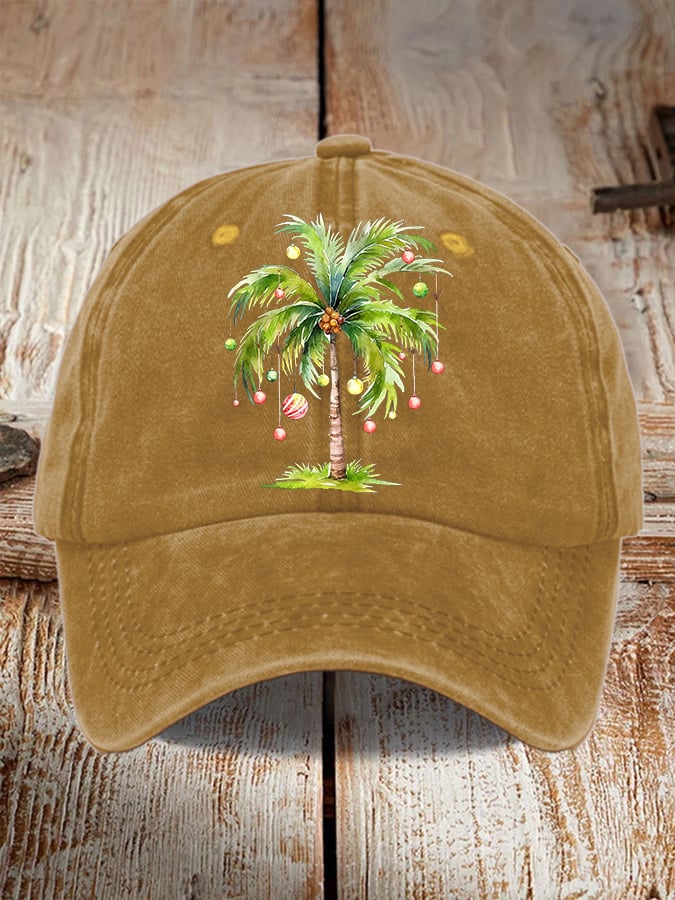 Casual Christmas Palm Tree Print Baseball Cap