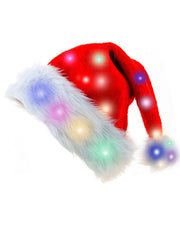 Santa Hat: Christmas Hat Adult - Santa Hat For Women And Men - Led Santa Hat