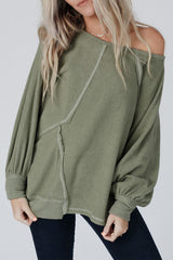 Exposed Seam Dolman Sleeve Top