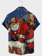 Christmas Cat element large short sleeve shirt