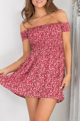 Floral Off Shoulder Fit Flare Dress