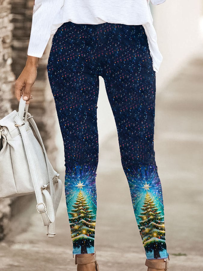 Christmas Tree Print Leggings