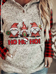 Christmas Print Long Sleeve Hoodie