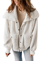 Fleece Button Flap Pocket Jacket