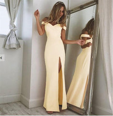 Off Shoulder Sexy Split Maxi Dress