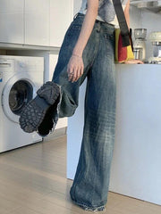 Vintage Wash Raw Trim High Rise Boyfriend Jeans