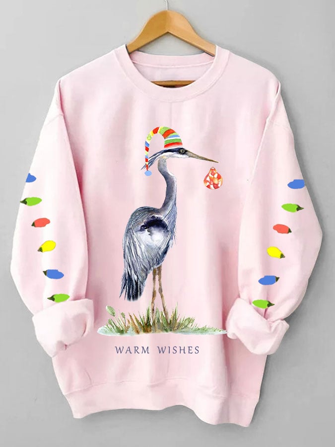 great blue heron Christmas sweatshirt