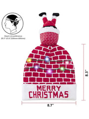 Unisex Ugly Led Christmas Hat Novelty Colorful Light-Up Stylish Knitted Sweater Xmas Party Beanie Cap