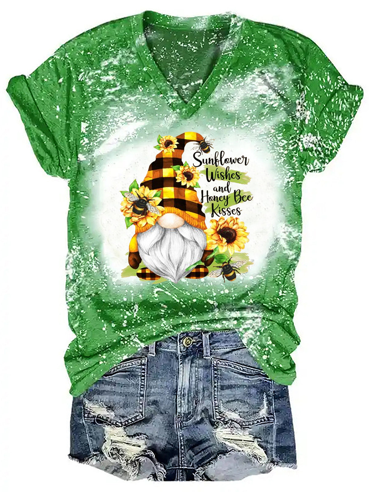 Spring Gnome Sunflower Print Top