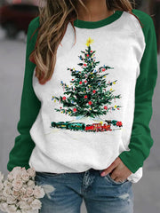 Christmas Tree Truck Print Sweatshirt