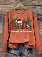 Jesus The Reason For The Season Casual Print Sweatshirt